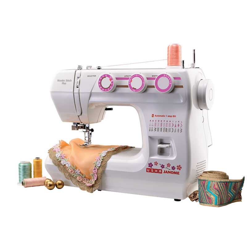 Usha Janome Wonder Stitch Plus with top hard cover